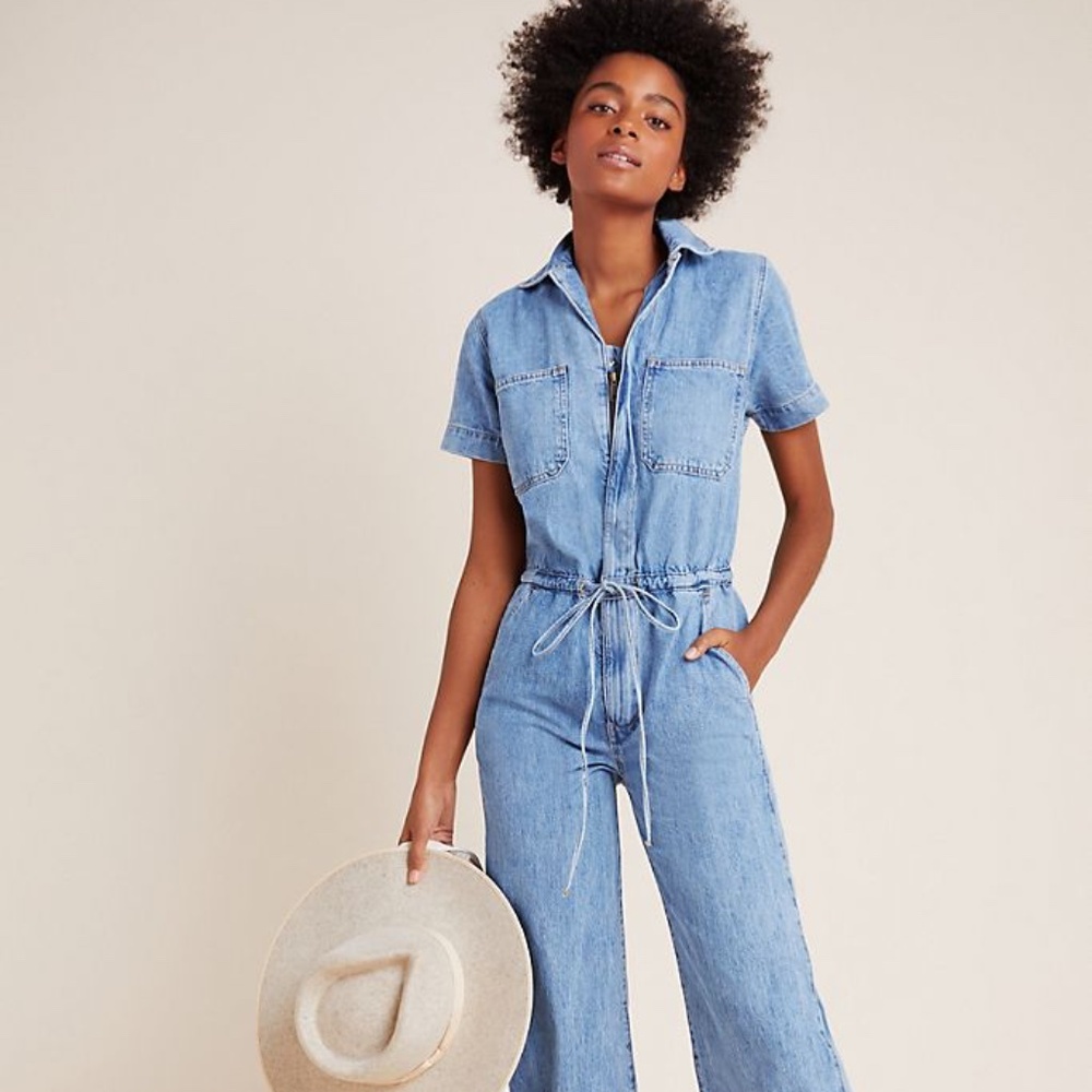 Anthropologie Levi's Wide-Leg Denim Overalls M NWT $128